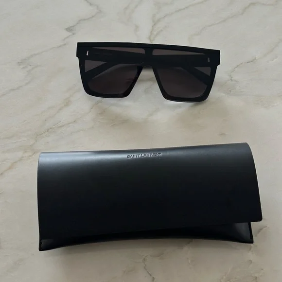 Saint Laurent Black Sunglasses with Case - Picture 2 of 9